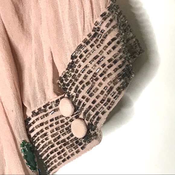 REISS Beaded Top Blouse Cut Out Tie Back Size 6 - Picture 6 of 16